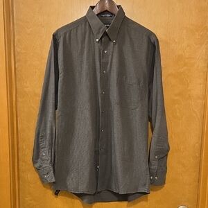 Mens Izod Charcoal Plaid Long Sleeve Button-Down Shirt